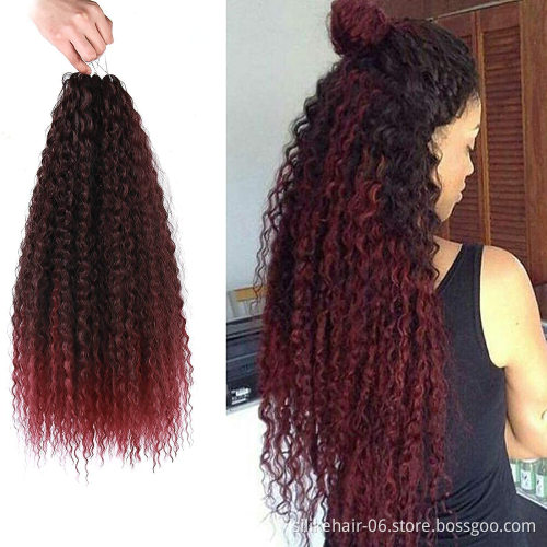 Blonde Brazilian Braids Curly Crotchet Hair Synthetic Soft Long Water Wave Crochet Hair Synthetic Brazilian Braids HairExtension
